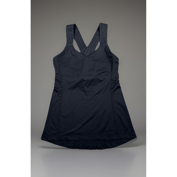 Lululemon Push Your Limits Black Cross Back Tank Size 6 Stretch Breathable - Picture 1 of 6